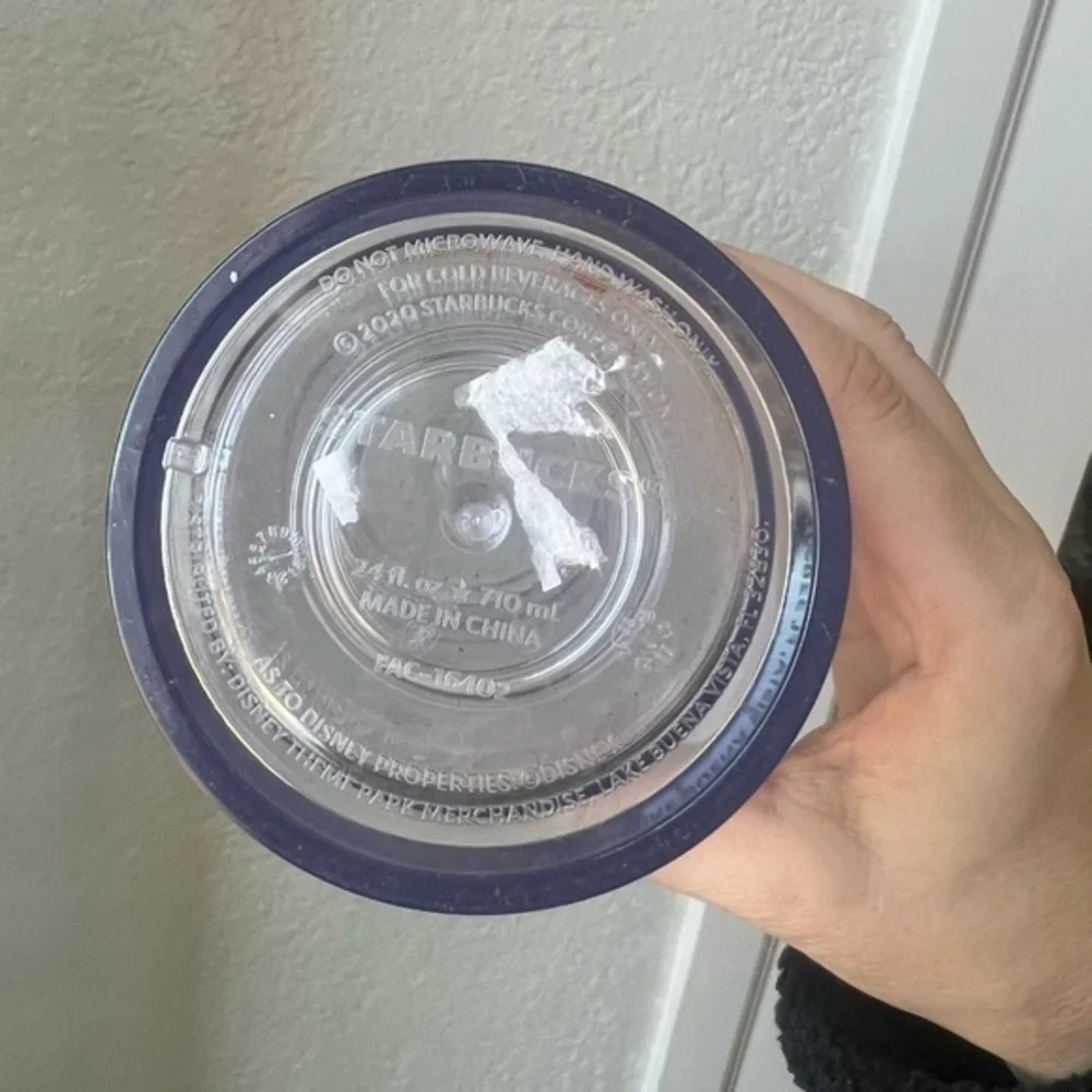 Starbucks‎ Disneyland Minne Mouse Venti 24 Oz Clear Travel Tumbler